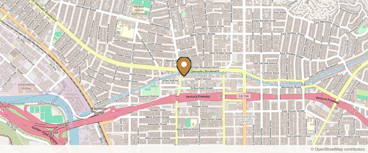 Map showing the exact location of Prolase at 900 N Pacific Ave, Glendale, CA 91203, USA