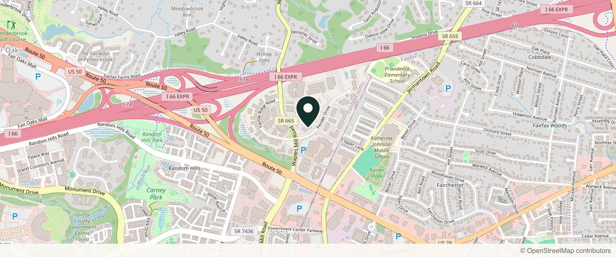 Map showing the exact location of Prolase Medispa - Fairfax at 3930 Pender Dr Ste 260, Fairfax, VA 22033, USA