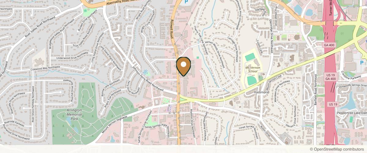 Map showing the exact location of Pure Bliss Medspa at 6309 Roswell Rd #2G, Sandy Springs, GA 30328, USA