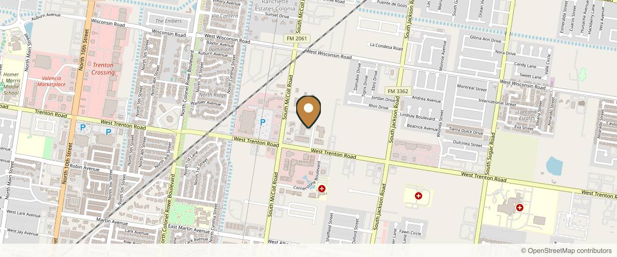 Map showing the exact location of Pure Med Aesthetics at 4101 Crosspoint Blvd, Edinburg, TX 78539, USA