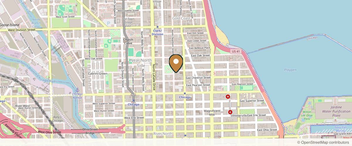 Map showing the exact location of Pure Med Spa at 875 N Dearborn St, Chicago, IL 60610, USA
