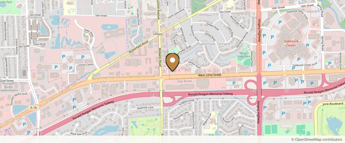 Map showing the exact location of Pure Med Spa at 17W506 W 22nd St, Oakbrook Terrace, IL 60181, USA