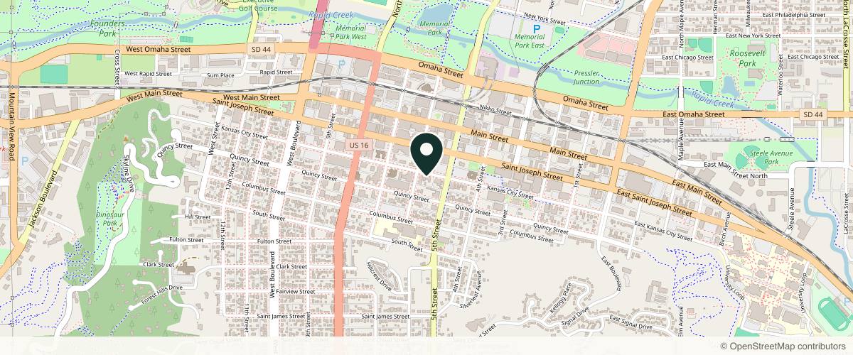 Map showing the exact location of Pure Medical Aesthetics, PLLC at 525 Kansas City St, Rapid City, SD 57701, USA