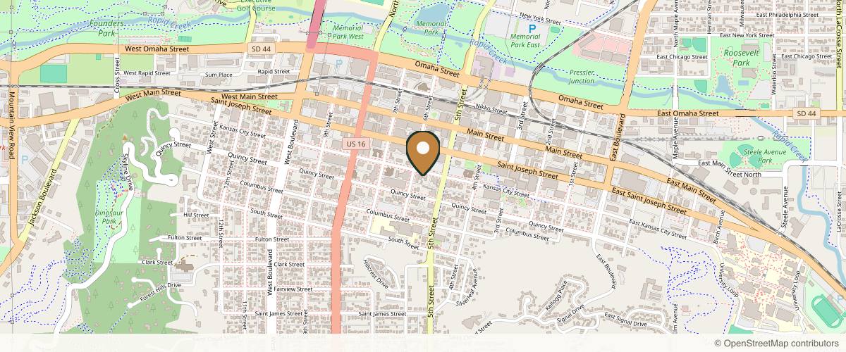 Map showing the exact location of Pure Medical Aesthetics, PLLC at 525 Kansas City St, Rapid City, SD 57701, USA