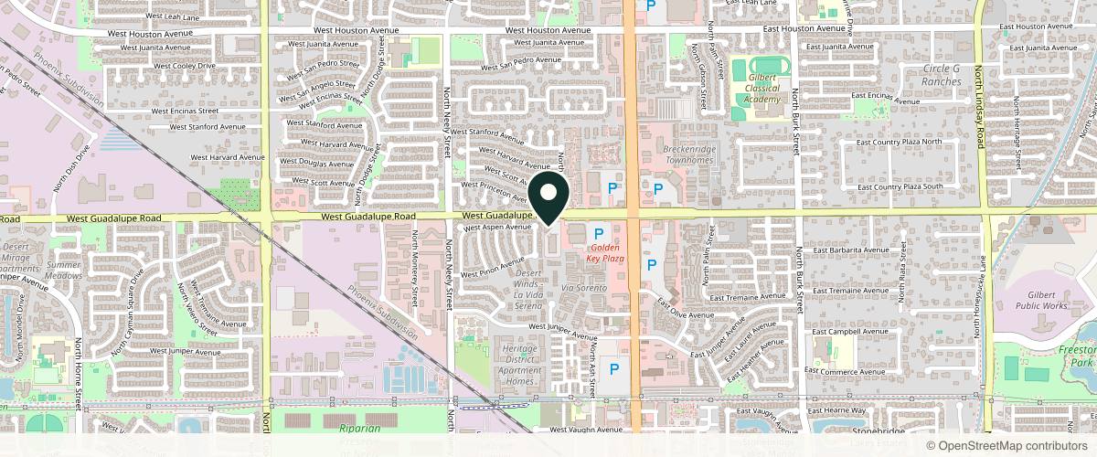 Map showing the exact location of Pure MedSpa at 201 W Guadalupe Rd 102 suite 102, Gilbert, AZ 85233, USA