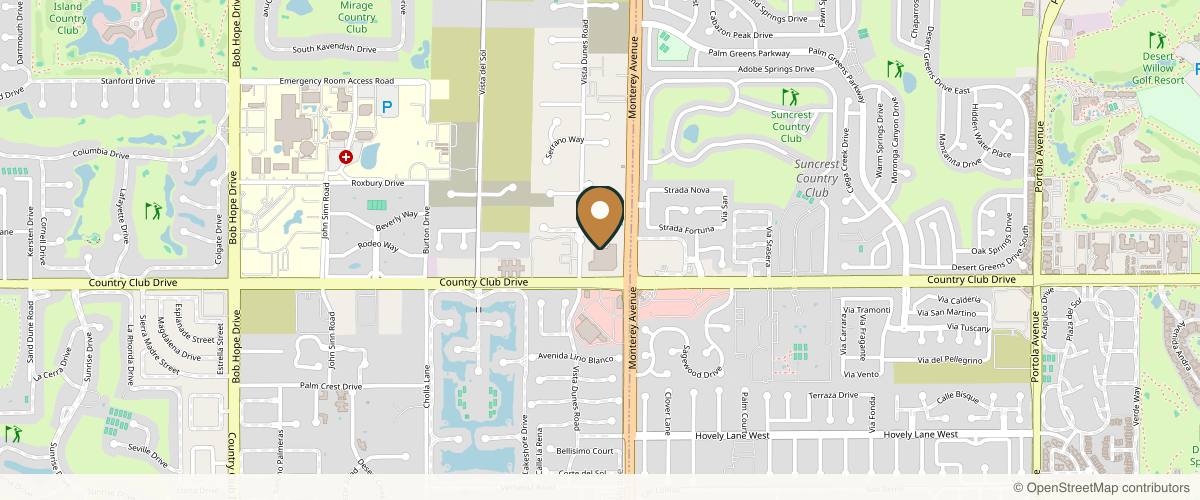 Map showing the exact location of Pure Perfection Med Spa at 72780 Country Club Dr Ste 304, Rancho Mirage, CA 92270, USA