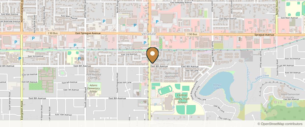 Map showing the exact location of PURE SKIIN at 325 S Sullivan Rd Ste B, Spokane Valley, WA 99037, USA