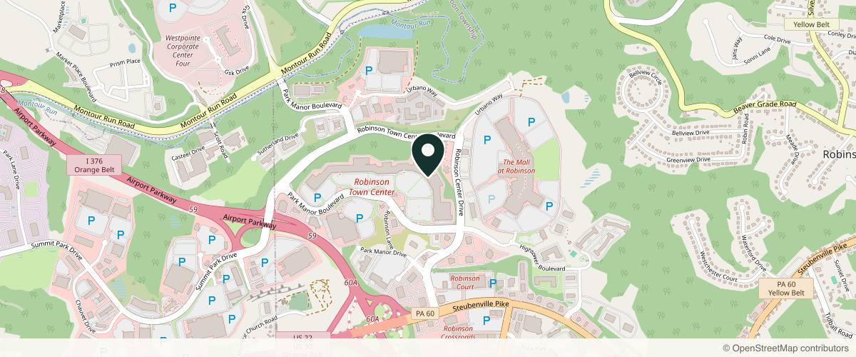 Map showing the exact location of Pure Skin Care Pittsburgh at 1310 Park Manor Blvd, Pittsburgh, PA 15205, USA