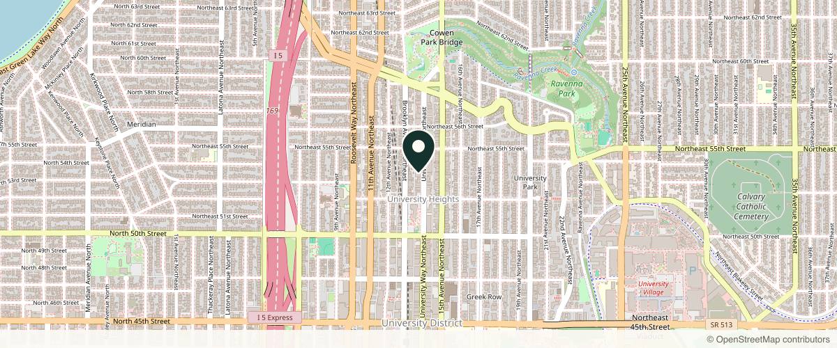 Map showing the exact location of Purity Medical Spa at 5235 University Wy NE, Seattle, WA 98105, USA