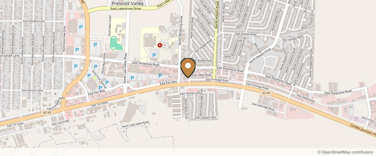 Map showing the exact location of PV MediSpa & Weight Loss at 8008 E Yavapai Rd c, Prescott Valley, AZ 86314, USA
