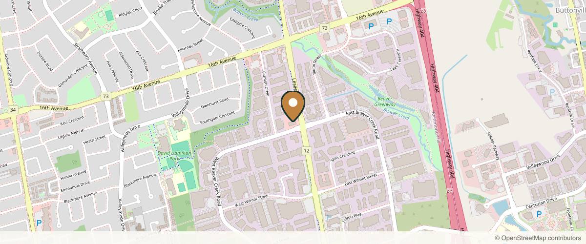 Map showing the exact location of Q Esthetics Laser Clinic at 9140 Leslie St Unit 310, Richmond Hill, ON L4B 0A9, Canada