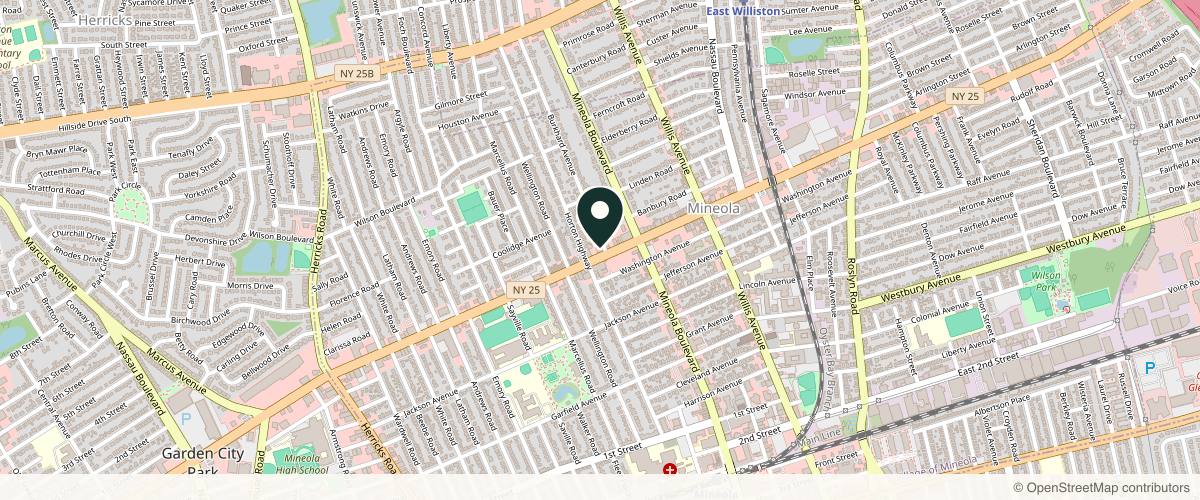 Map showing the exact location of Quality Aesthetics at 234 Jericho Tpke, Mineola, NY 11501, USA
