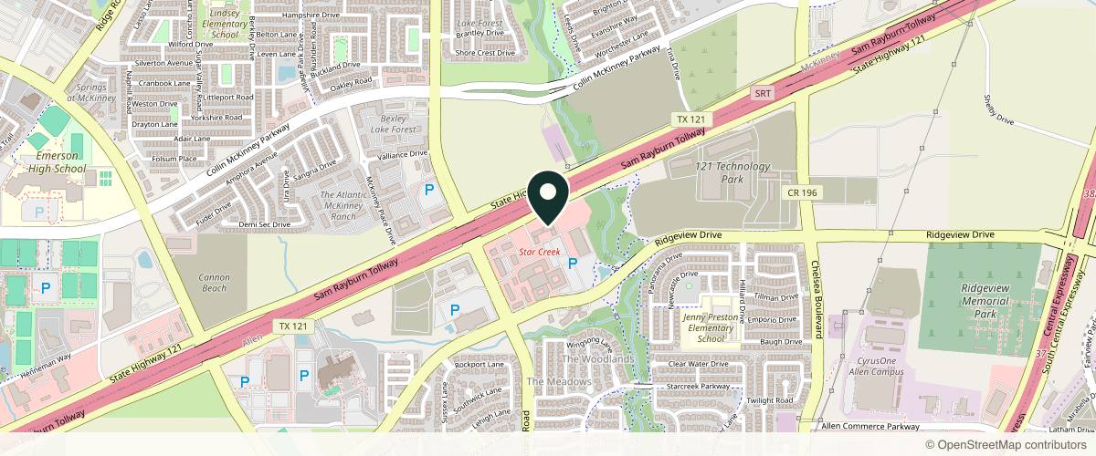 Map showing the exact location of Quality Care Internal Medicine & Medspa at 931 State Hwy 121 Ste 3100, Allen, TX 75013, USA