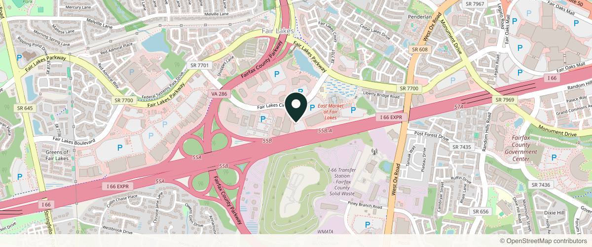 Map showing the exact location of Radiance Medspa Fairfax at 12585 Fair Lakes Cir, Fairfax, VA 22033, USA