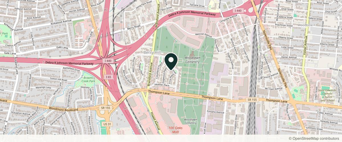 Map showing the exact location of Radianté Spa Nashville at 437 E Iris Dr, Nashville, TN 37204, USA