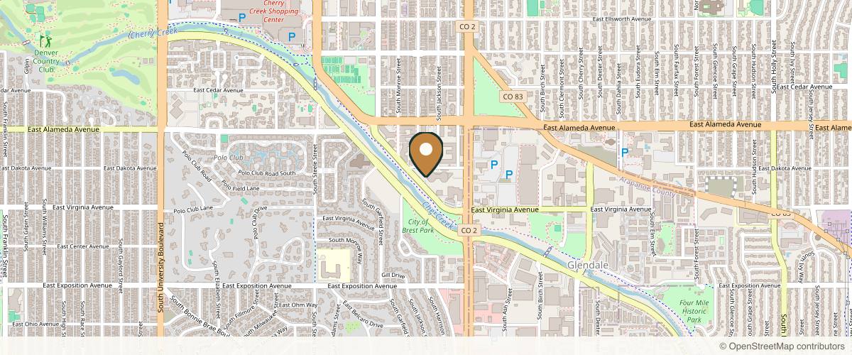 Map showing the exact location of Raval Facial Aesthetics at 3773 Cherry Creek N Dr Unit 132, Denver, CO 80209, USA