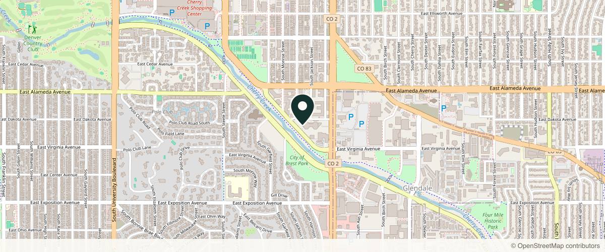Map showing the exact location of Raval Facial Aesthetics at 3773 Cherry Creek N Dr Unit 132, Denver, CO 80209, USA