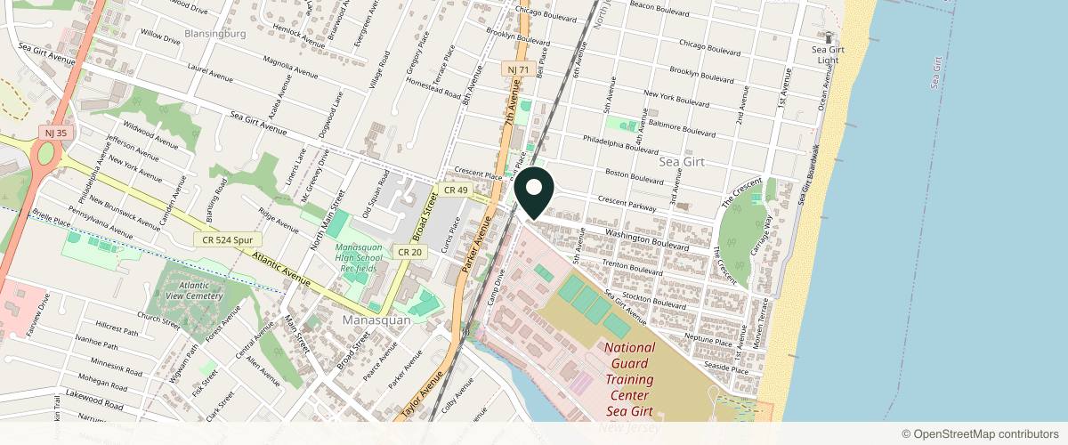 Map showing the exact location of RaymondMD Aesthetics at 548 Washington Blvd, Sea Girt, NJ 08750, USA