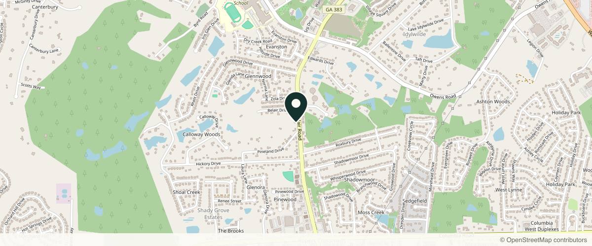 Map showing the exact location of RAYNĒ MEDSPA | AESTHETICS at 216 N Belair Rd, Evans, GA 30809, USA