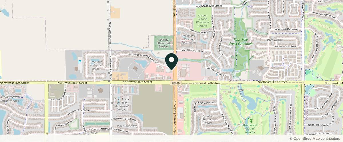 Map showing the exact location of RC Dermatology Ankeny (North) at 3720 N Ankeny Blvd Unit 101, Ankeny, IA 50023