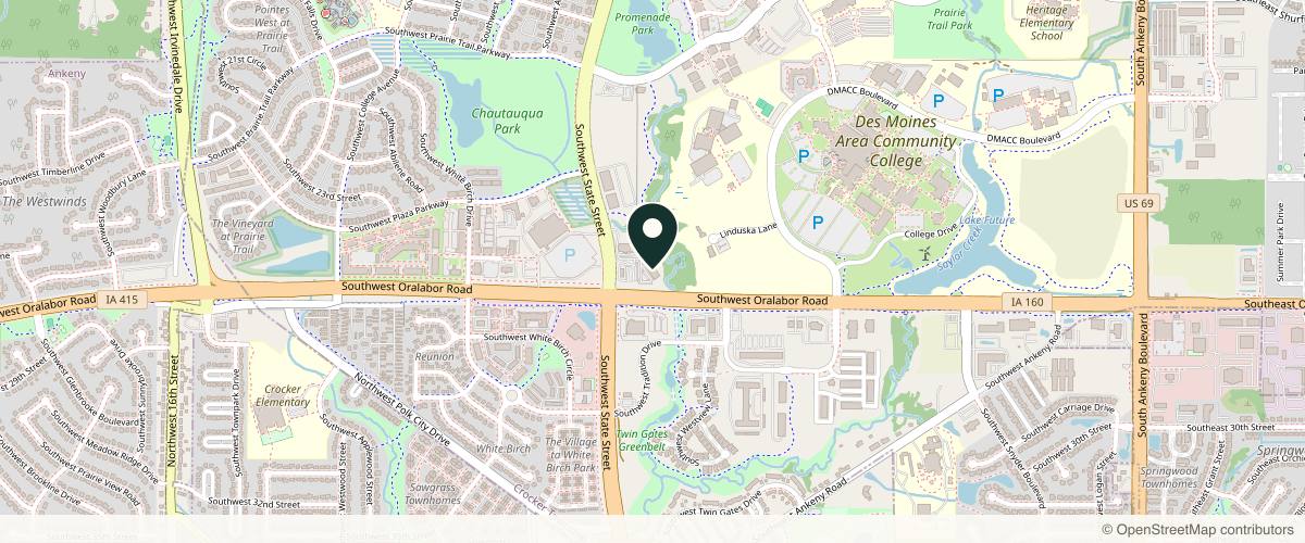 Map showing the exact location of RC Dermatology Ankeny (South) at 1510 SW Oralabor Rd Ste C, Ankeny, IA 50023