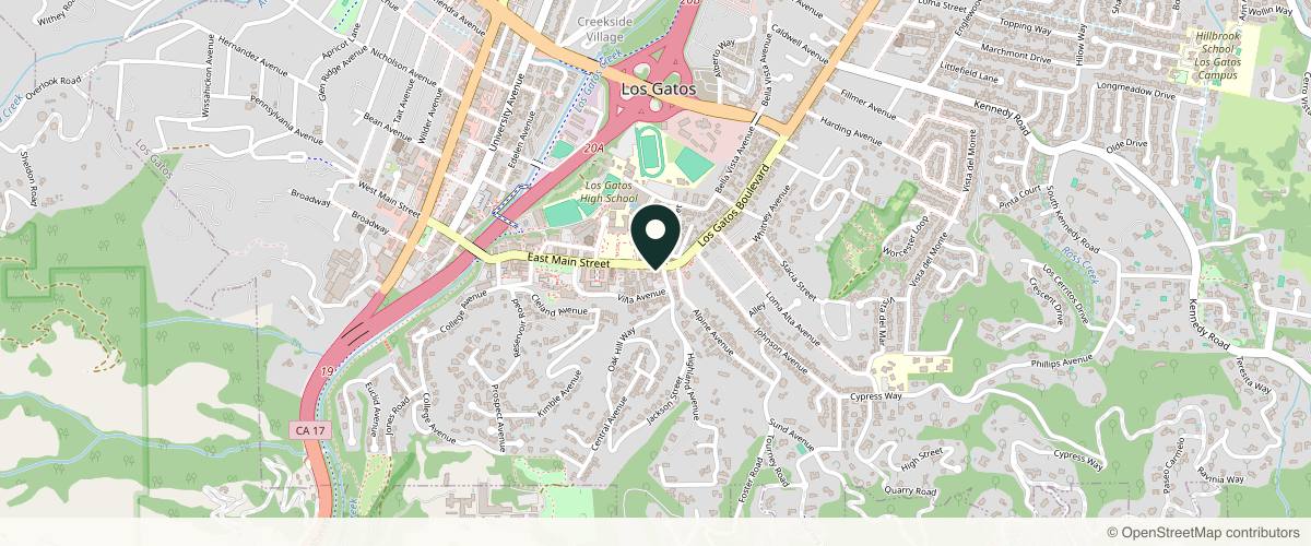 Map showing the exact location of Re-Glo Aesthetics at 10 Jackson St Ste 108, Los Gatos, CA 95030, USA