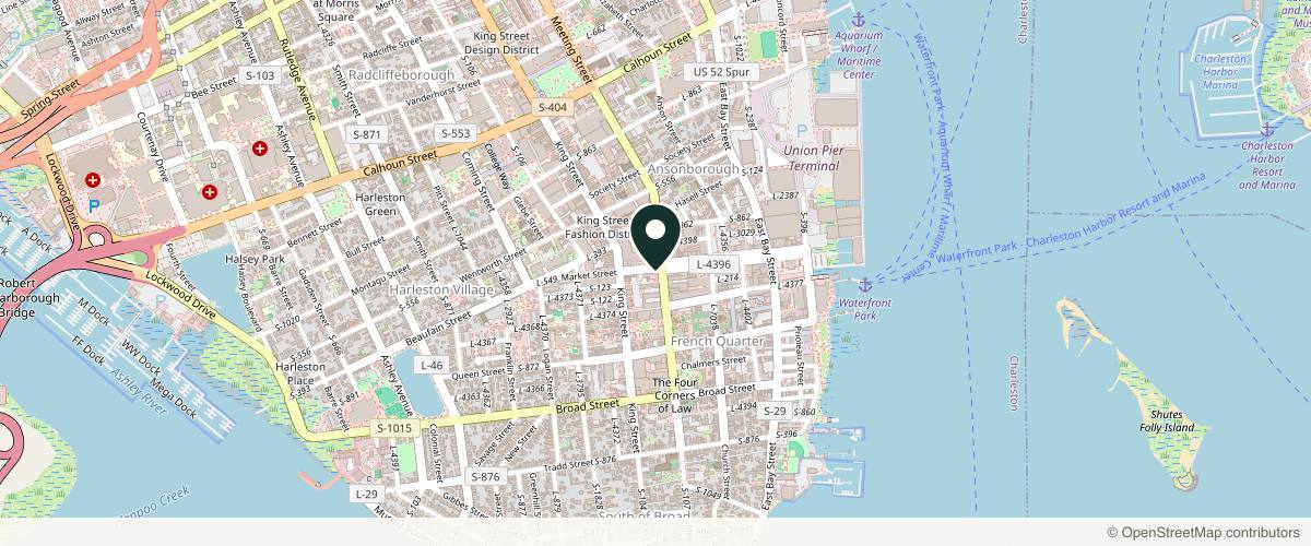 Map showing the exact location of Reagan Aesthetics at 177 Meeting St, Charleston, SC 29401, USA