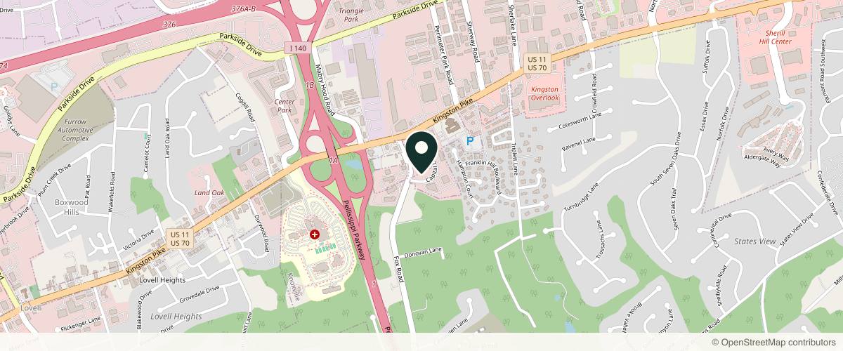 Map showing the exact location of Refine Dermatology at 161 Capital Dr Ste 202, Knoxville, TN 37922