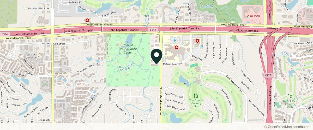 Map showing the exact location of RefineU Med Spa at 13301 N Meridian Ave Suite 300 A, Oklahoma City, OK 73120, USA