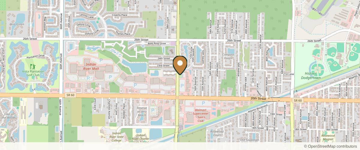 Map showing the exact location of Refresh - Aesthetics & Wellness at 2170 58th Ave, Vero Beach, FL 32966, USA
