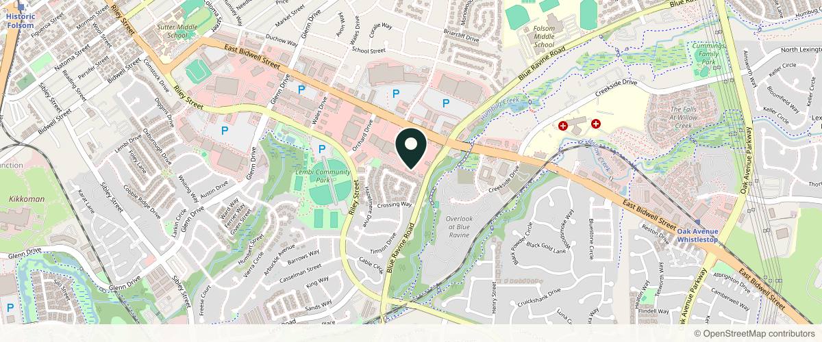 Map showing the exact location of Refresh Day Spa at 1011 E Bidwell St Ste 118, Folsom, CA 95630, USA