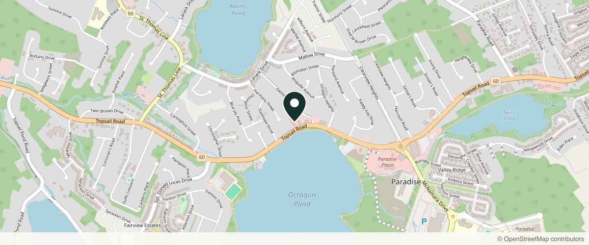 Map showing the exact location of Refyne Medi Spa at 1694 Topsail Rd, Paradise, NL A1L 1V5, Canada