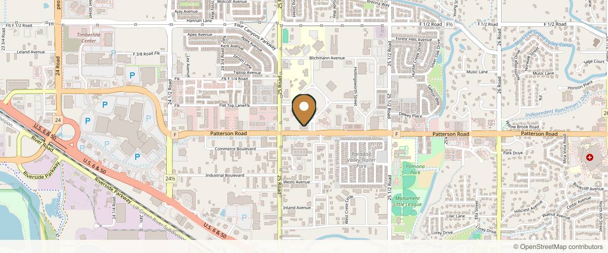 Map showing the exact location of ReGenesis Plastic Surgery, Dermatology & Spa at 2515 Foresight Cir Ste 100, Grand Junction, CO 81505, USA