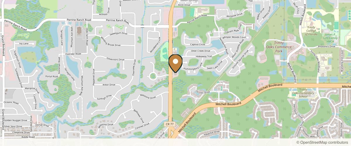 Map showing the exact location of ReGenesis Wellness & Medspa at 2020 Seven Springs Blvd, Trinity, FL 34655