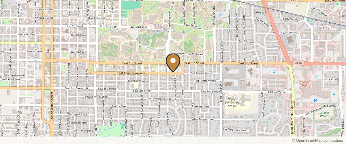 Map showing the exact location of Rejuv Health & Wellness at 1403 Atwater Ave, Bloomington, IN 47401, USA