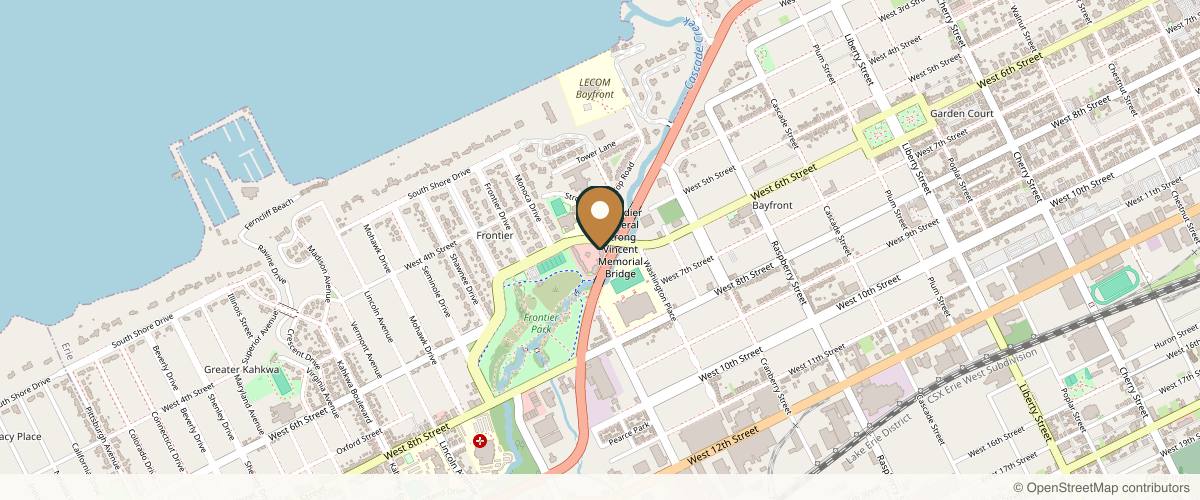 Map showing the exact location of ReJuv Med Spa, Salon & Wellness at 1337 W 6th St, Erie, PA 16505, USA