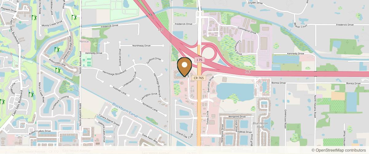 Map showing the exact location of REJUVA Dermatology, Cosmetic & Weight Loss Center at 395 Commercial Ct Unit C, Venice, FL 34292, USA