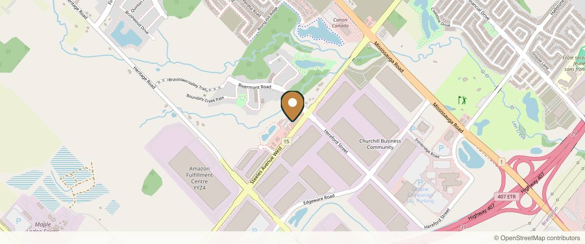 Map showing the exact location of Rejuva Medi Spa at 20 Rivermont Rd Unit B6, Brampton, ON L6Y 6G7, Canada