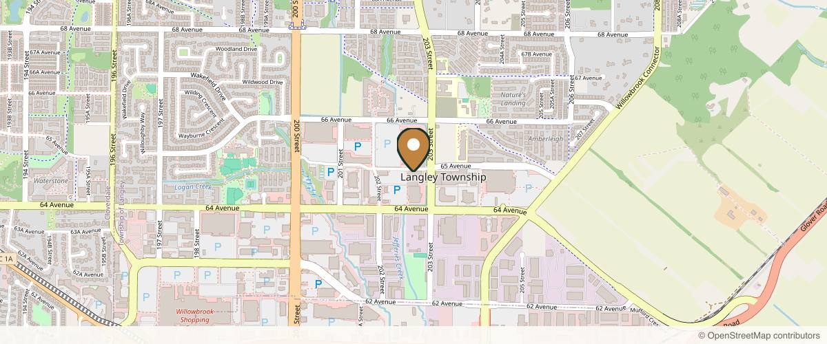 Map showing the exact location of Rejuva Medispa & Laser at 20202 66th Avenue B1A, Langley, BC V2Y 1P3, Canada