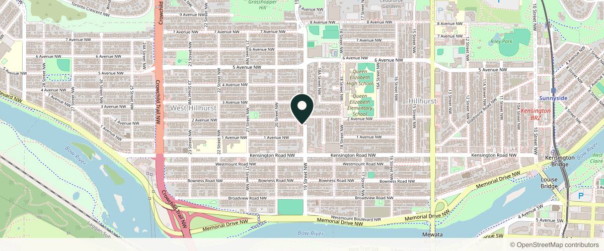 Map showing the exact location of RejuvaDERM Calgary at 217 19 St NW, Calgary, AB T2N 2H9, Canada
