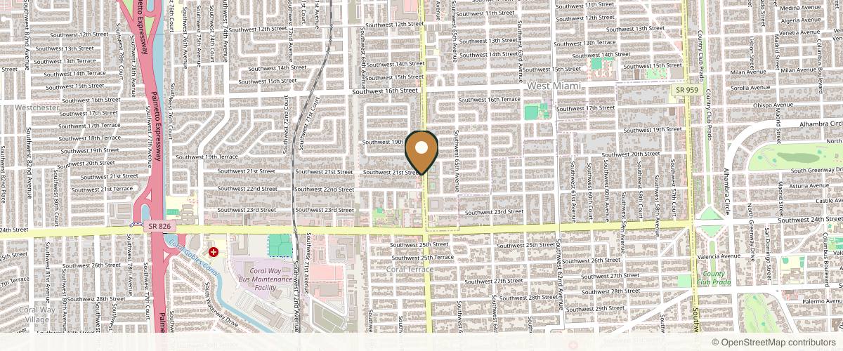Map showing the exact location of Rejuvaline Medspa at 6700 SW 21st St, Miami, FL 33155, USA