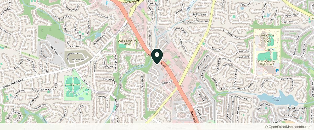 Map showing the exact location of Rejuve Aesthetic Surgery at 10990 State Bridge Rd Unit C, Alpharetta, GA 30022, USA