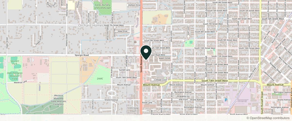 Map showing the exact location of RejuveCare Clinic & Medical Spa at 1300 S Reserve St Ste H, Missoula, MT 59801, USA