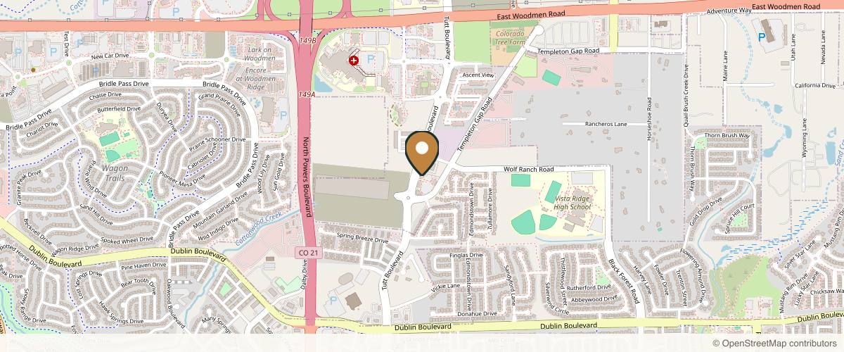 Map showing the exact location of Rejuvenate MedSpa at 6985 Tutt Blvd Ste 110, Colorado Springs, CO 80923, USA