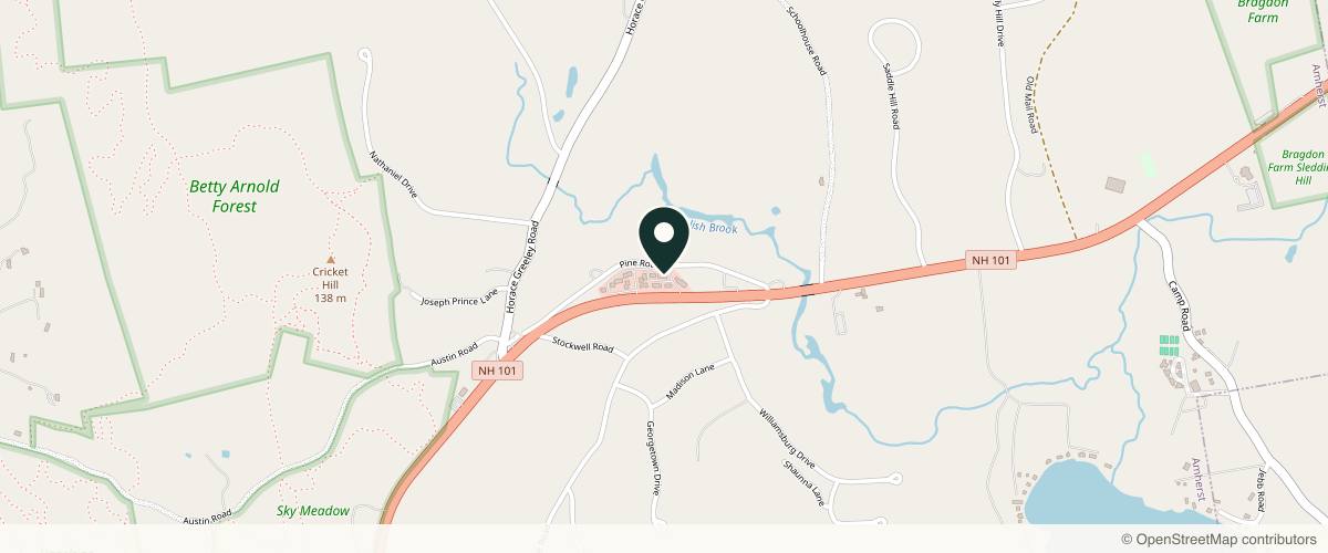 Map showing the exact location of Releve Medical Aesthetics at 292 Route 101 Box 15, Unit E3, Amherst, NH 03031, USA