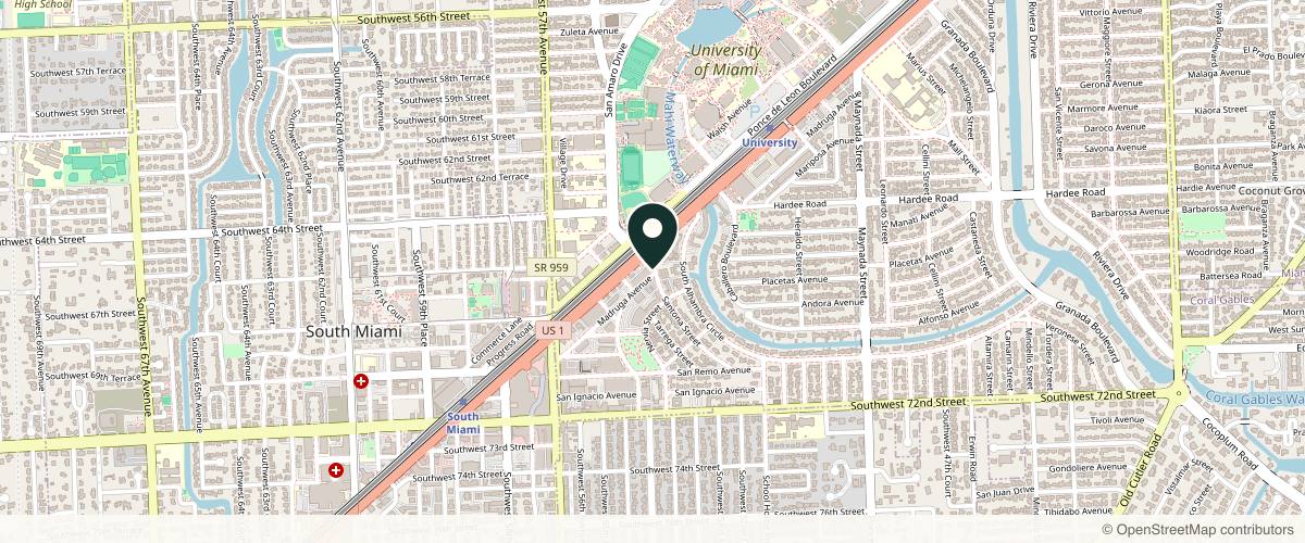 Map showing the exact location of Relive Health Coral Gables at 1430 S Dixie Hwy Ste 103, Coral Gables, FL 33146, USA