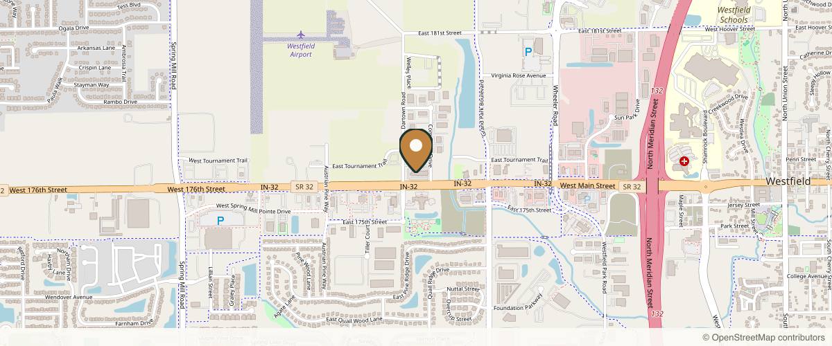 Map showing the exact location of RELUXE Med Spa Westfield at 514 IN-32, Westfield, IN 46074, USA