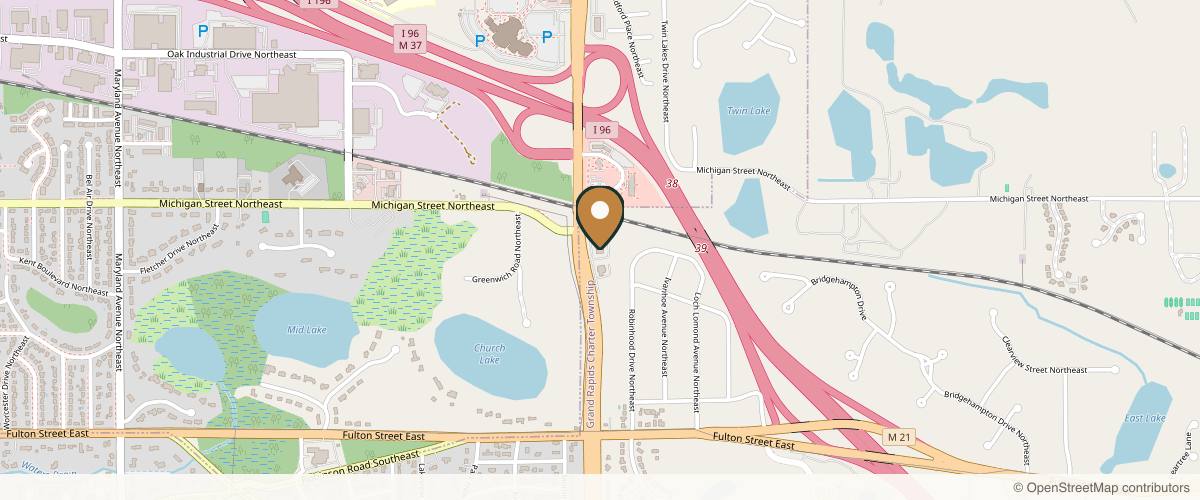 Map showing the exact location of REMEDY Hair Restoration & Medical Spa at 330 E Beltline Ave NE, Grand Rapids, MI 49506, USA