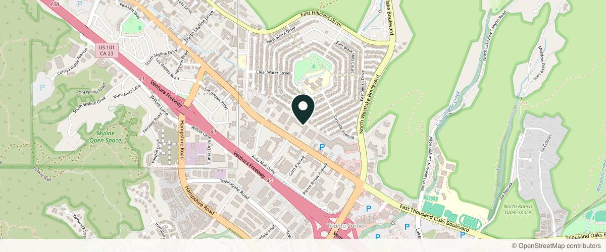 Map showing the exact location of Remedy Skin + Body at 3723 E Thousand Oaks Blvd, Westlake Village, CA 91362, USA
