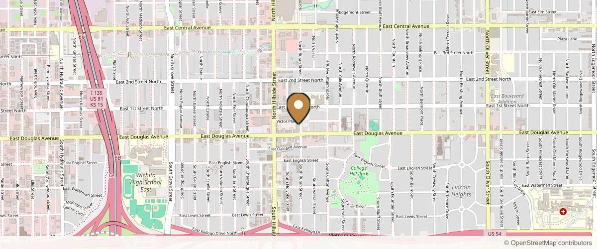 Map showing the exact location of Remedy Spa at 3252 E Douglas Ave Ste 110, Wichita, KS 67208, USA